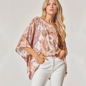 Retro Floral Poncho Kimono